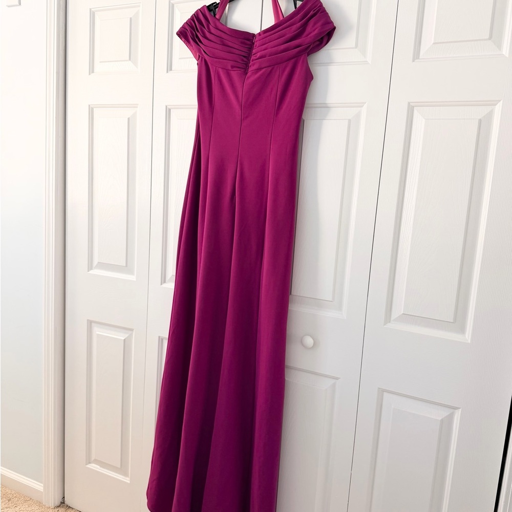 Tadashi Shoji Fuchsia Off-Shoulder Maxi Dress - Picture 4 of 7